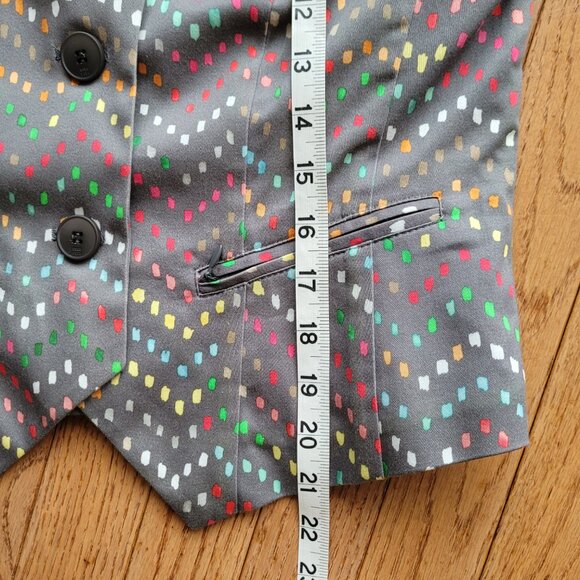 Riani Luxury Cotton Stretch Gray with Colourful Dashes Blazer 4 - Picture 14 of 15